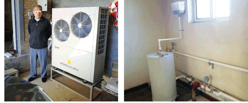 2017北京順義區煤改超低溫空氣源熱泵農村平房煤改電采暖案例實拍